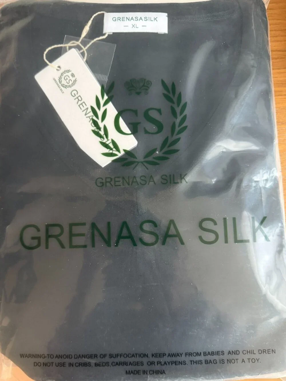 NWT Grenasasilk Men's Black Mulberry Silk V-Neck Thermal Long Johns XL